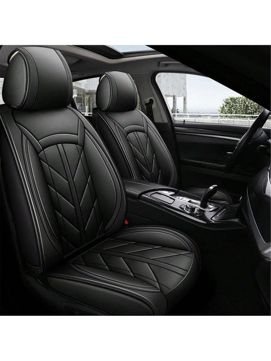 5Pcs Car Seat Covers Front Rear Cushion Protectors Universal Fit For Most Cars, Sedans Suvs And Hatchbacks, Full Set Premium Waterproof Faux Leather Car Seat Covers Cushion Protectors Airbag Compatibl