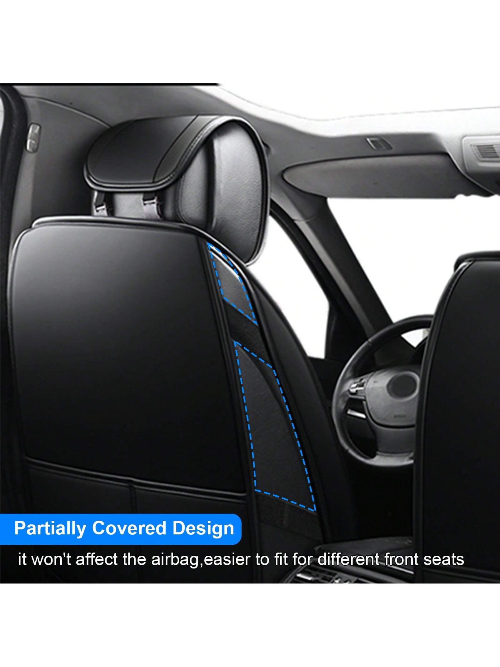 5Pcs Car Seat Covers Front Rear Cushion Protectors Universal Fit For Most Cars, Sedans Suvs And Hatchbacks, Full Set Premium Waterproof Faux Leather Car Seat Covers Cushion Protectors Airbag Compatibl