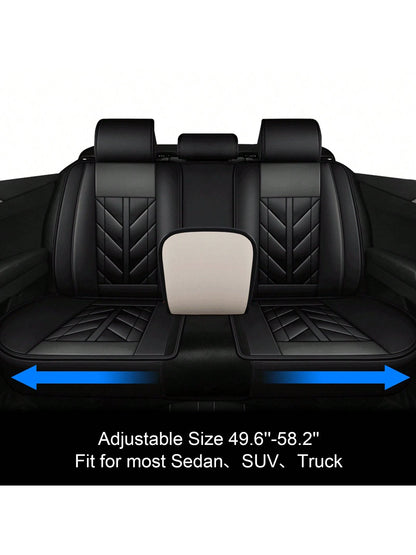 5Pcs Car Seat Covers Front Rear Cushion Protectors Universal Fit For Most Cars, Sedans Suvs And Hatchbacks, Full Set Premium Waterproof Faux Leather Car Seat Covers Cushion Protectors Airbag Compatibl