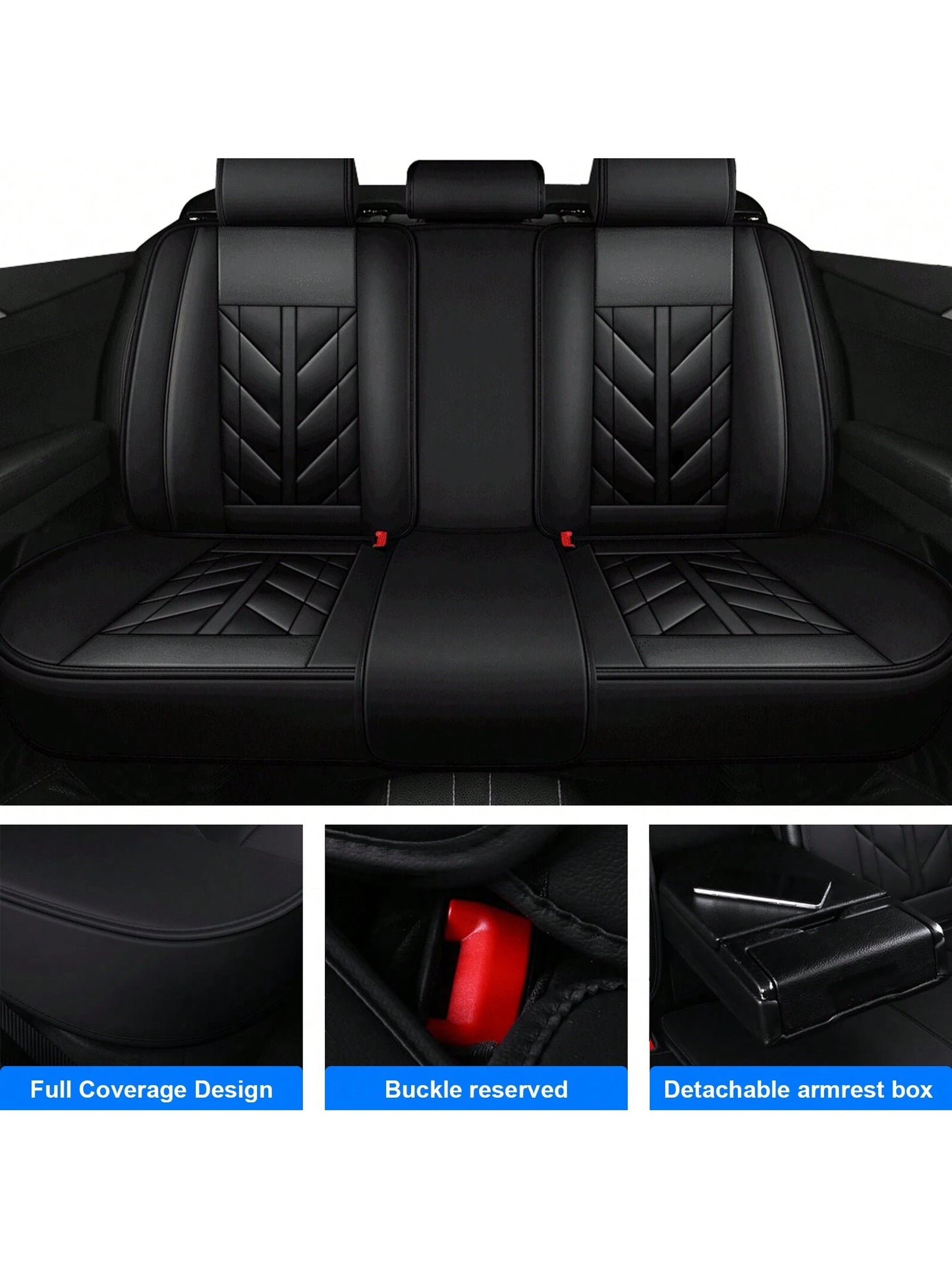 5Pcs Car Seat Covers Front Rear Cushion Protectors Universal Fit For Most Cars, Sedans Suvs And Hatchbacks, Full Set Premium Waterproof Faux Leather Car Seat Covers Cushion Protectors Airbag Compatibl