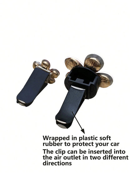 5pcs Crystal Flower Car Air Vent Clip Air Freshener, Car Interior Accessories For Car Decoration