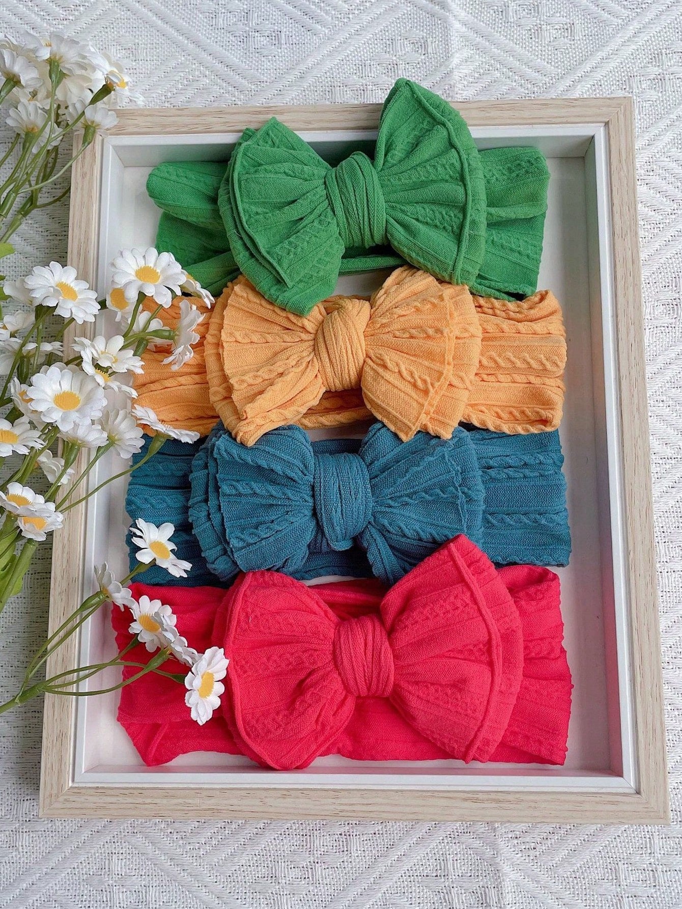 5pcs Cute Bow Headbands, Seamless Nylon Baby Hair Accessories, Candy Color, Suitable For Everyday Wear, Spring
