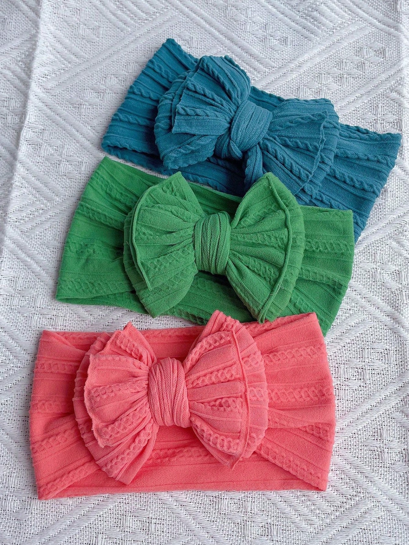 5pcs Cute Bow Headbands, Seamless Nylon Baby Hair Accessories, Candy Color, Suitable For Everyday Wear, Spring