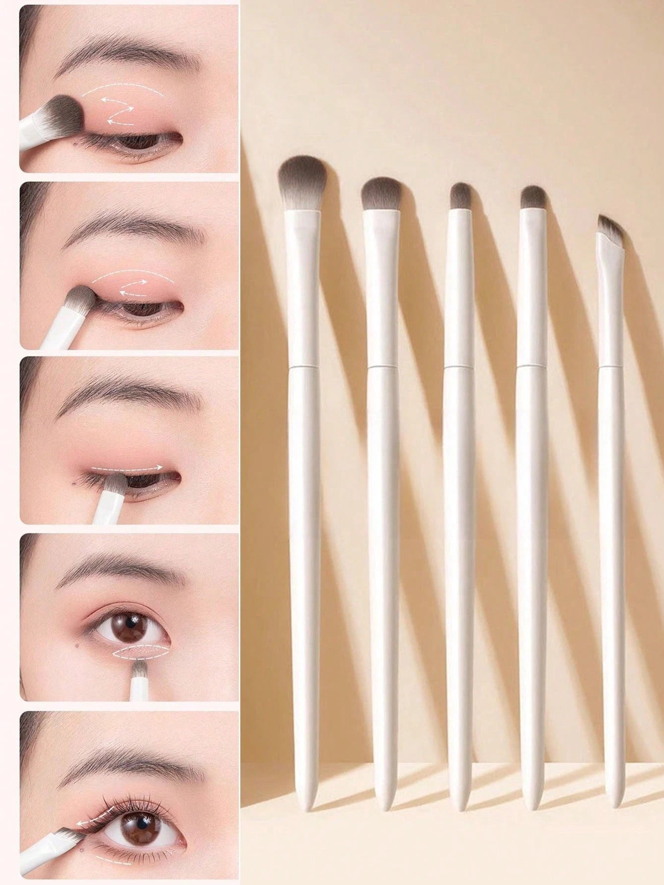 5pcs Eye Makeup Brush Set Including: Angled Eyeliner Brush, Detail Shader Brush, Tapered Blending Brush, Pencil Brush, Bullet Brush, Eyebrow Brush, Eyeshadow Brush, Brush,Giveaways