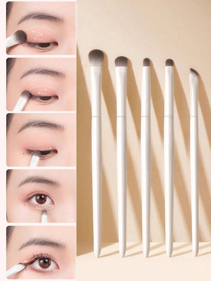 5pcs Eye Makeup Brush Set Including: Angled Eyeliner Brush, Detail Shader Brush, Tapered Blending Brush, Pencil Brush, Bullet Brush, Eyebrow Brush, Eyeshadow Brush, Brush,Giveaways