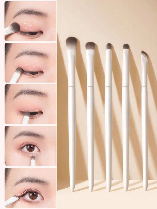 5pcs Eye Makeup Brush Set Including: Angled Eyeliner Brush, Detail Shader Brush, Tapered Blending Brush, Pencil Brush, Bullet Brush, Eyebrow Brush, Eyeshadow Brush, Brush,Giveaways