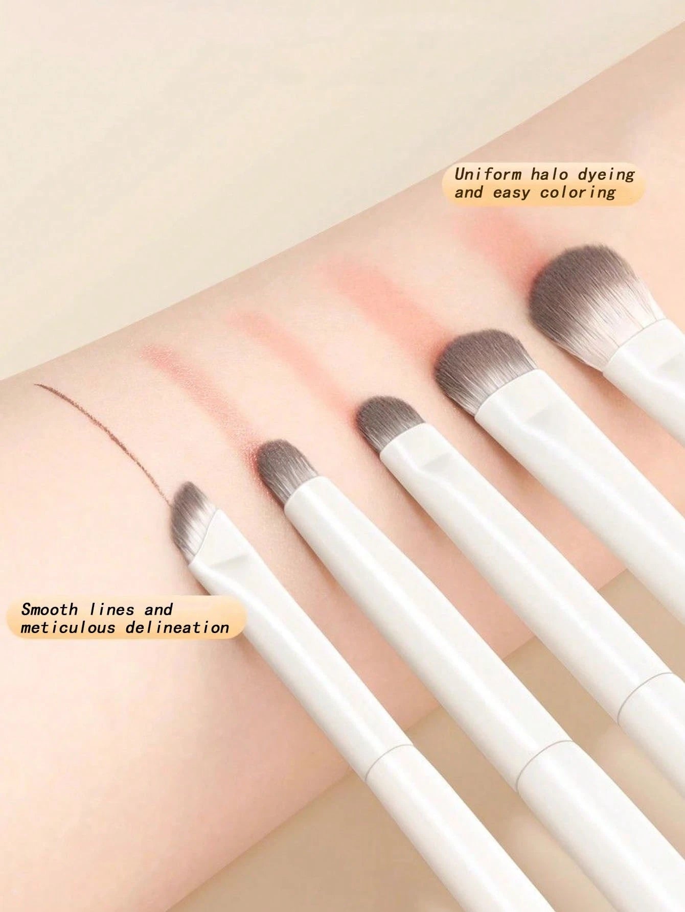 5pcs Eye Makeup Brush Set Including: Angled Eyeliner Brush, Detail Shader Brush, Tapered Blending Brush, Pencil Brush, Bullet Brush, Eyebrow Brush, Eyeshadow Brush, Brush,Giveaways