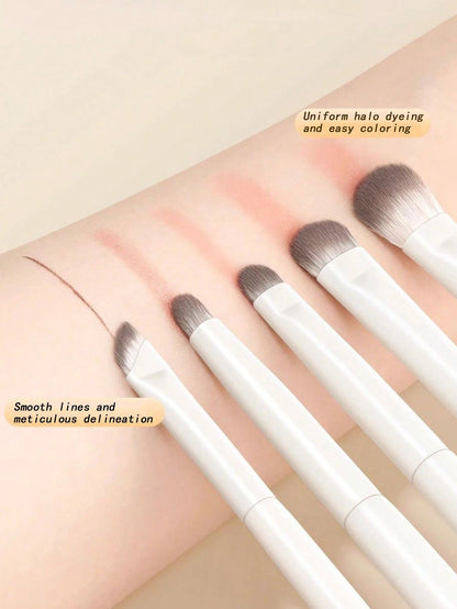 5pcs Eye Makeup Brush Set Including: Angled Eyeliner Brush, Detail Shader Brush, Tapered Blending Brush, Pencil Brush, Bullet Brush, Eyebrow Brush, Eyeshadow Brush, Brush,Giveaways