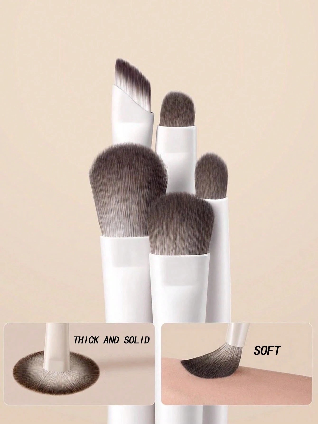 5pcs Eye Makeup Brush Set Including: Angled Eyeliner Brush, Detail Shader Brush, Tapered Blending Brush, Pencil Brush, Bullet Brush, Eyebrow Brush, Eyeshadow Brush, Brush,Giveaways