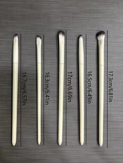 5pcs Eye Makeup Brush Set Including: Angled Eyeliner Brush, Detail Shader Brush, Tapered Blending Brush, Pencil Brush, Bullet Brush, Eyebrow Brush, Eyeshadow Brush, Brush,Giveaways