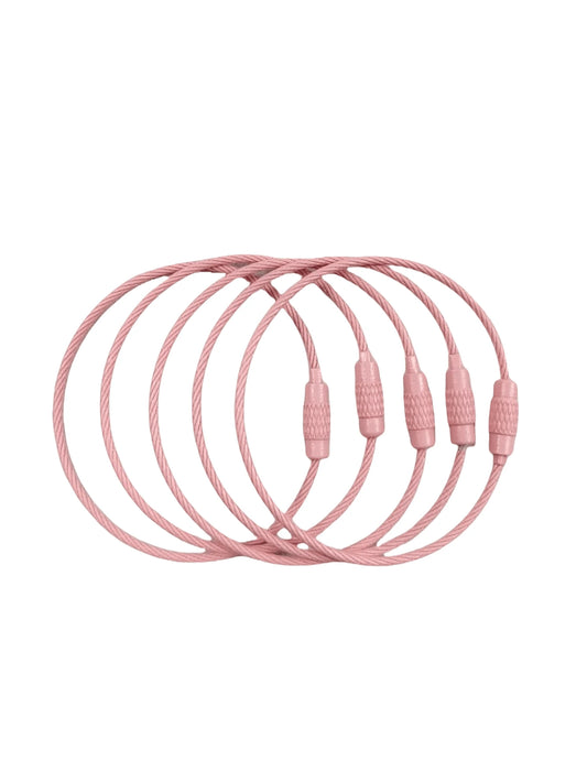 5pcs Metal Cable Keychain Holder, Suitable For Travel, Work, Key Organization, Easy Access And Hanging On Luggage, Multi-Purpose, Durable, Anti-Lost