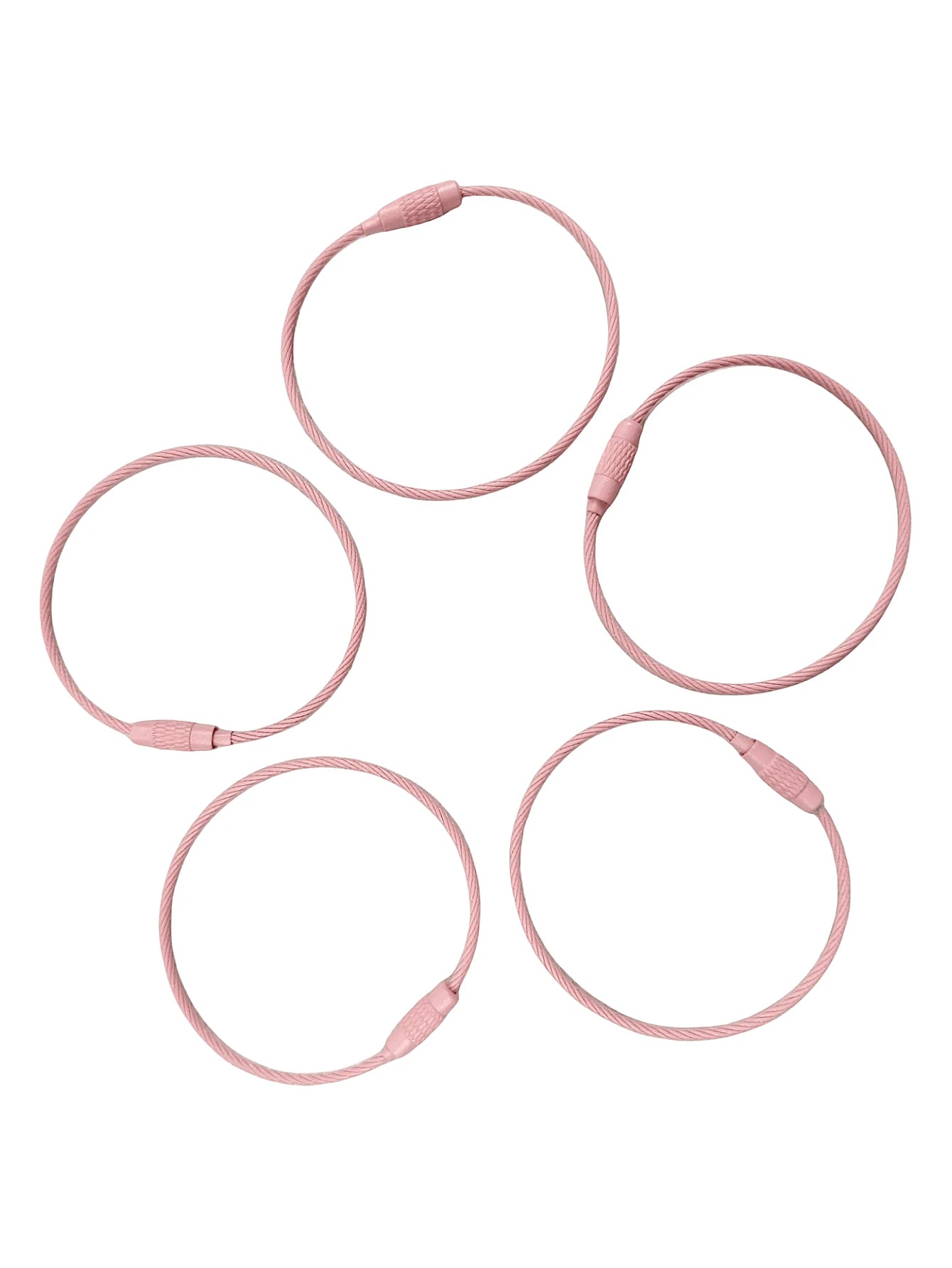5pcs Metal Cable Keychain Holder, Suitable For Travel, Work, Key Organization, Easy Access And Hanging On Luggage, Multi-Purpose, Durable, Anti-Lost