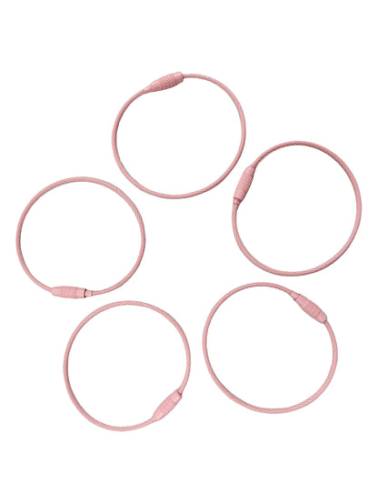 5pcs Metal Cable Keychain Holder, Suitable For Travel, Work, Key Organization, Easy Access And Hanging On Luggage, Multi-Purpose, Durable, Anti-Lost