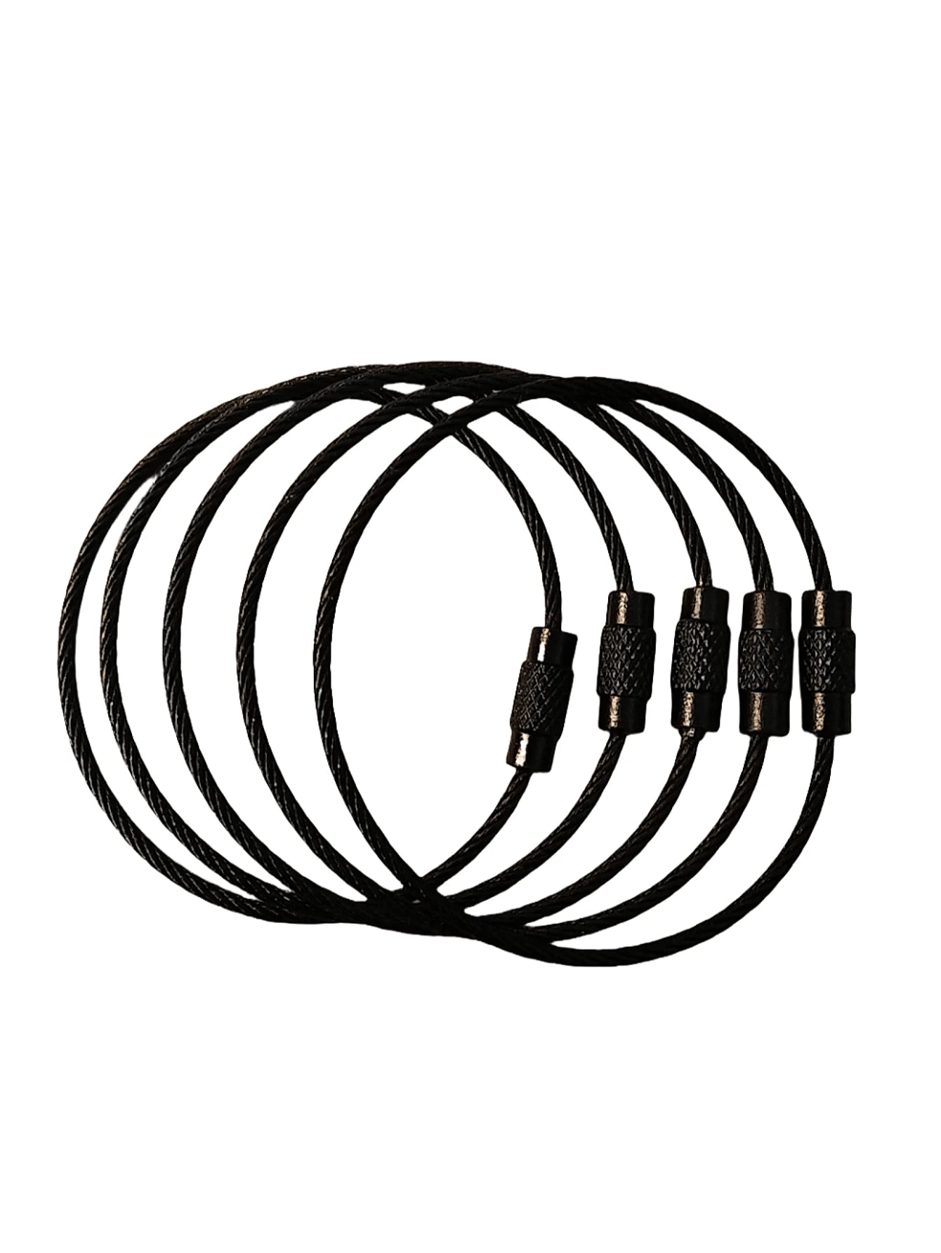 5pcs Metal Cable Keychain Holder, Suitable For Travel, Work, Key Organization, Easy Access And Hanging On Luggage, Multi-Purpose, Durable, Anti-Lost
