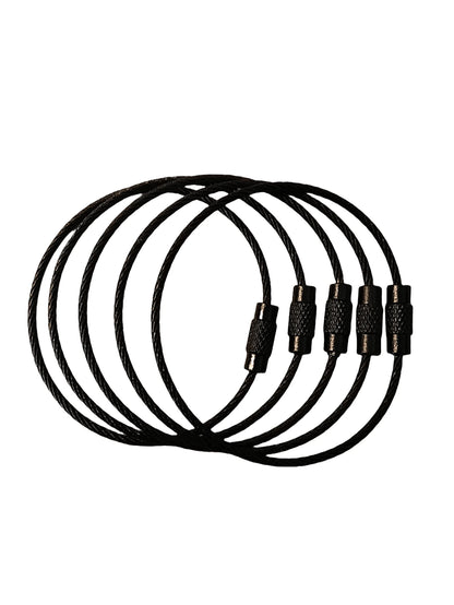 5pcs Metal Cable Keychain Holder, Suitable For Travel, Work, Key Organization, Easy Access And Hanging On Luggage, Multi-Purpose, Durable, Anti-Lost