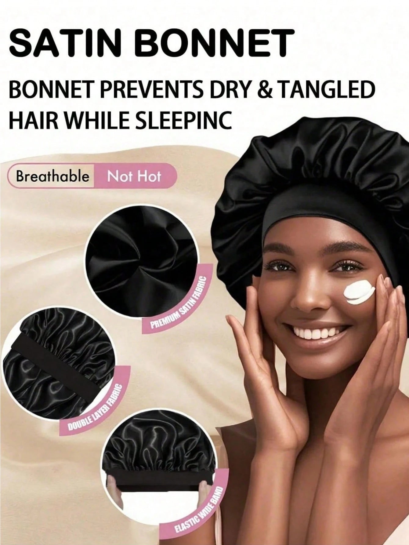 5pcs No-Heat Curling Iron Set, Includes: No-Heat Curling Wand, Satin Sleep Cap, No-Heat Hair Band, Hair Scrunchies, Soft Sleep Cap, Flexible Styling Tool, Suitable For Women With Long Hair To Create W