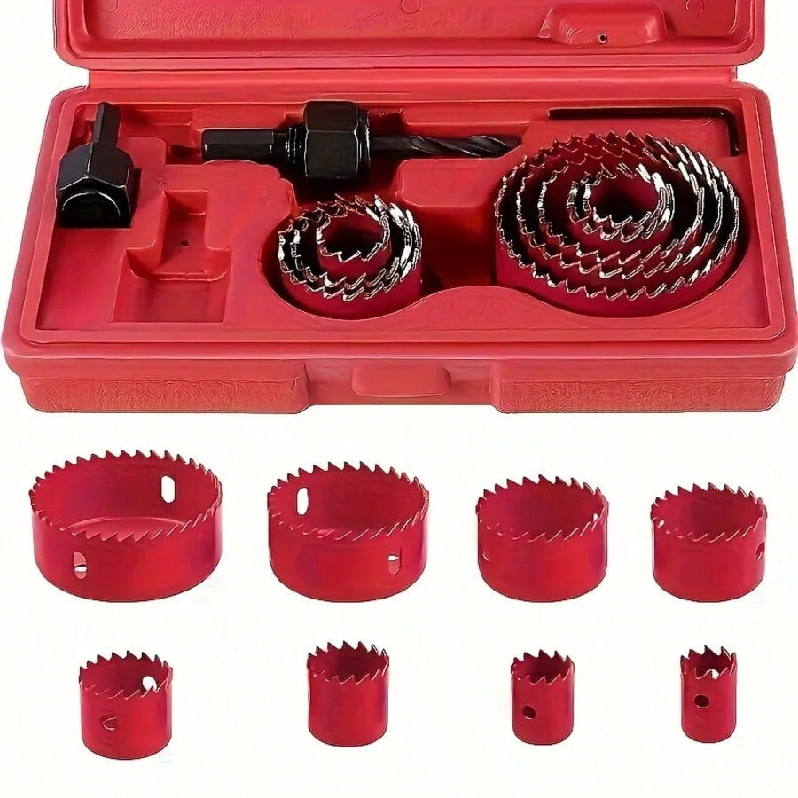 5Pcs/Set Hole Saw Bits Drill Bit Hole HSS Saws Set Titanium Plating Drill Bits Set High Speed Steel Hole Saw Cutting Kit Hole Saw Kits For Metal Stainless Steel Alloy (16mm, 18.5mm, 20mm, 25mm, 30mm)