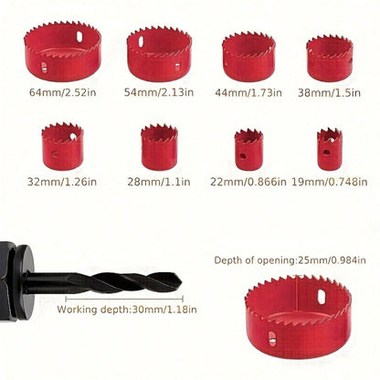 5Pcs/Set Hole Saw Bits Drill Bit Hole HSS Saws Set Titanium Plating Drill Bits Set High Speed Steel Hole Saw Cutting Kit Hole Saw Kits For Metal Stainless Steel Alloy (16mm, 18.5mm, 20mm, 25mm, 30mm)
