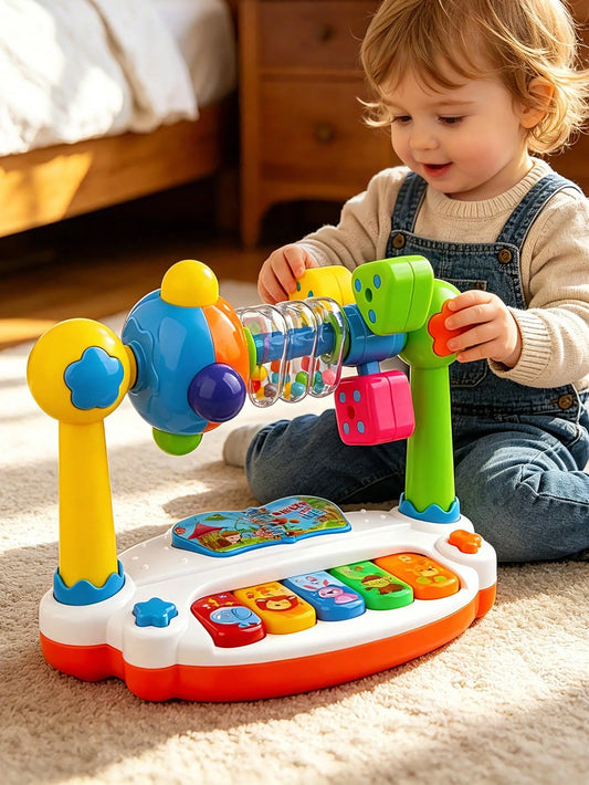 6-12 Months Baby Piano Toy, Light-Up Musical Infant Toy, 10 Months Early Education Educational Piano Keyboard, Baby Boy Girl 1 Year Old Gift