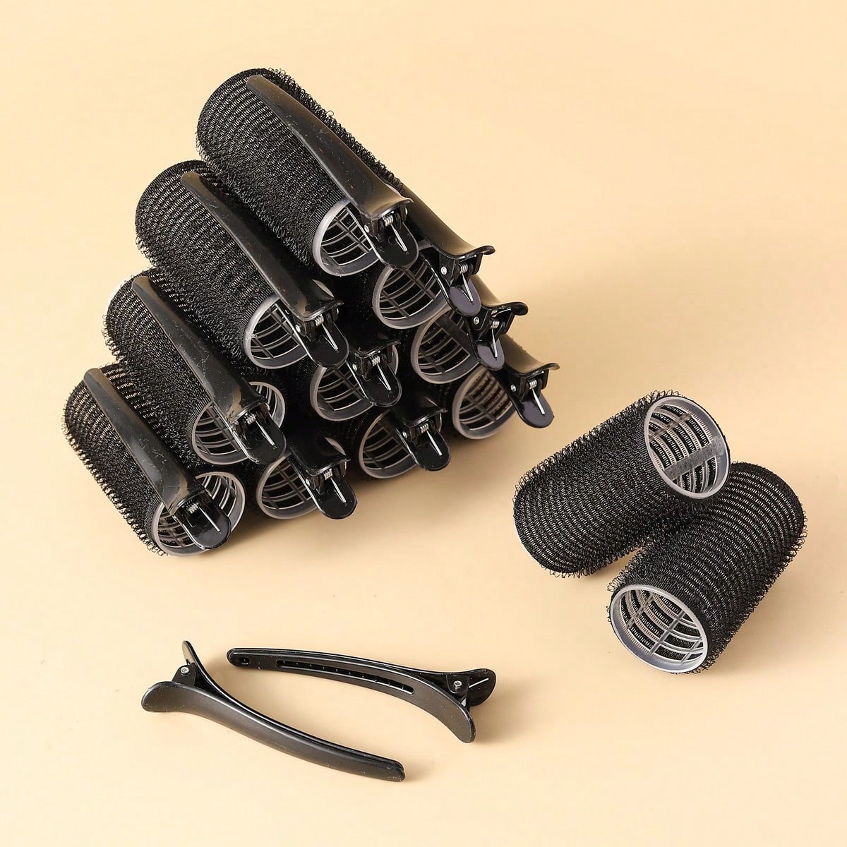 6/4/2/1pc Self-Adhesive Hair Roller Set, Salon Hair Curler Set, Suitable For Medium To Short Hair, Self-Fixing Hair Roller Set, Heatless Hair Curler Set With Clips
