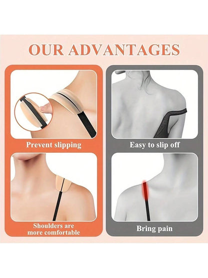 6/4/3/2pcs Silicone Shoulder Strap Anti-Slip Pads[Nude+White+Black]Bra Strap Anti-Slip Pads, Anti-Slip Shoulder Pads, Invisible Silicone Shoulder Pads, Soft Anti-Slip Seamless Bra Strap Pads, Women's