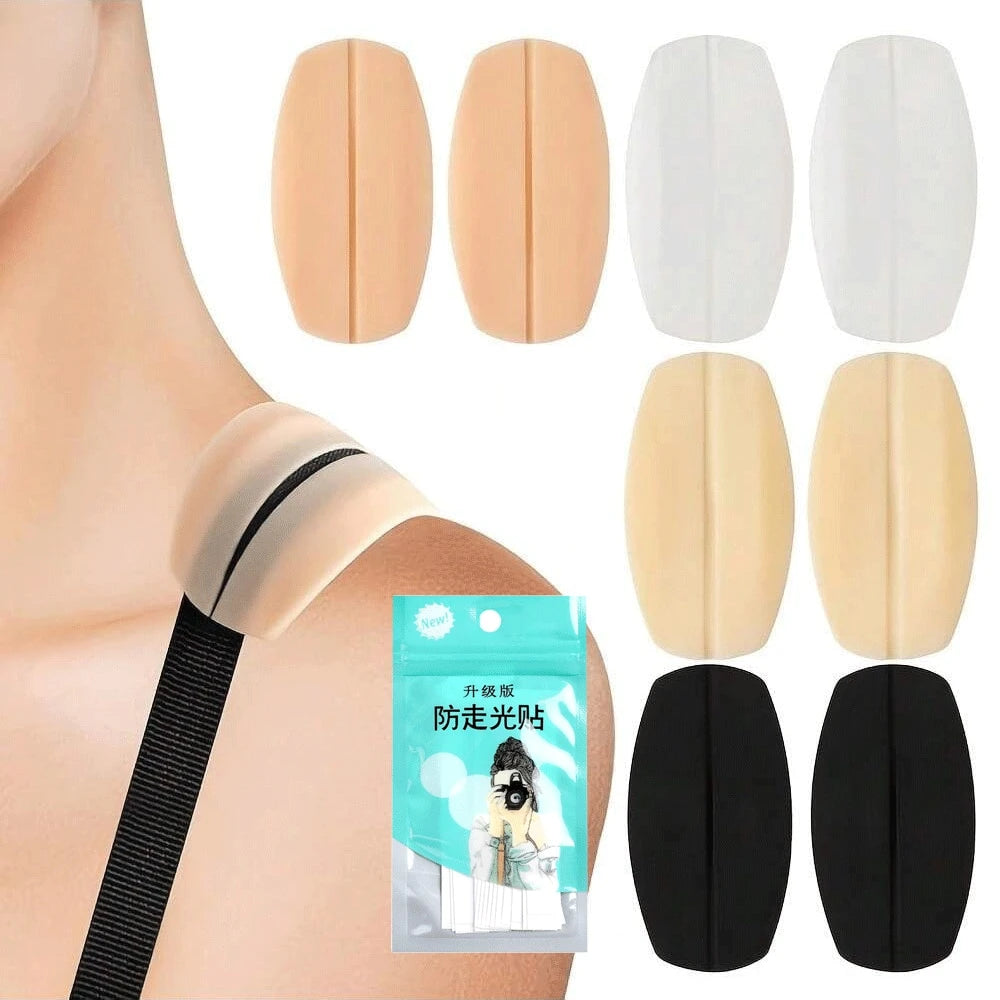 6/4/3/2pcs Silicone Shoulder Strap Anti-Slip Pads[Nude+White+Black]Bra Strap Anti-Slip Pads, Anti-Slip Shoulder Pads, Invisible Silicone Shoulder Pads, Soft Anti-Slip Seamless Bra Strap Pads, Women's