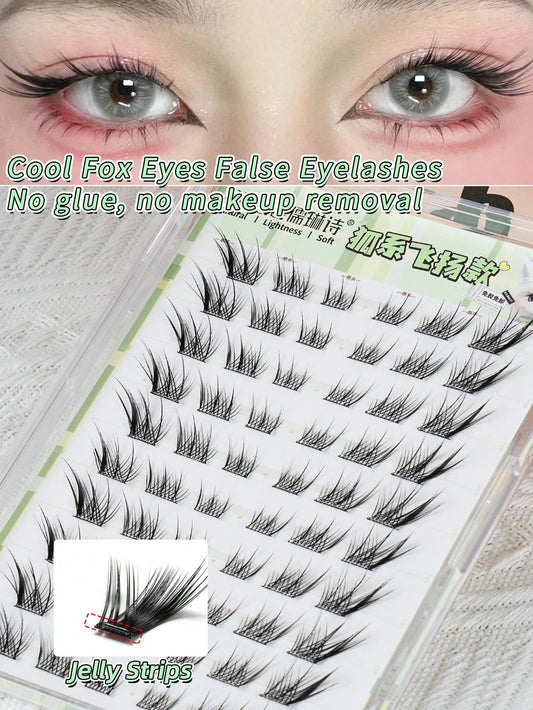 60 Bundles Artificial Mink Fur False Eyelashes, 3D Natural Effect, Easy To Apply, Reusable, Instantly Enlarges Eyes, Segmented Design Suitable For Multiple DIY Options, Create Personalized Big Eyes, S