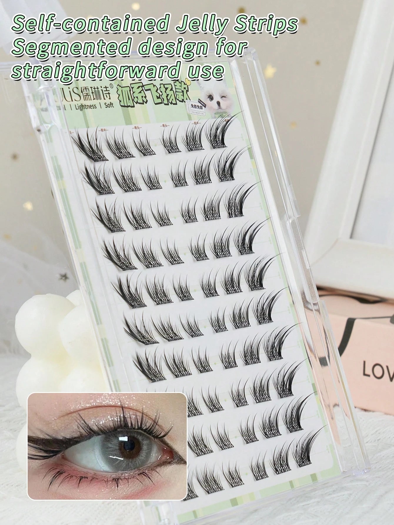 60 Bundles Artificial Mink Fur False Eyelashes, 3D Natural Effect, Easy To Apply, Reusable, Instantly Enlarges Eyes, Segmented Design Suitable For Multiple DIY Options, Create Personalized Big Eyes, S