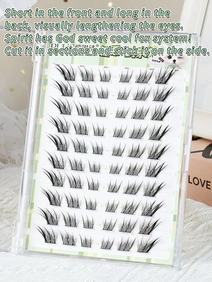 60 Bundles Artificial Mink Fur False Eyelashes, 3D Natural Effect, Easy To Apply, Reusable, Instantly Enlarges Eyes, Segmented Design Suitable For Multiple DIY Options, Create Personalized Big Eyes, S