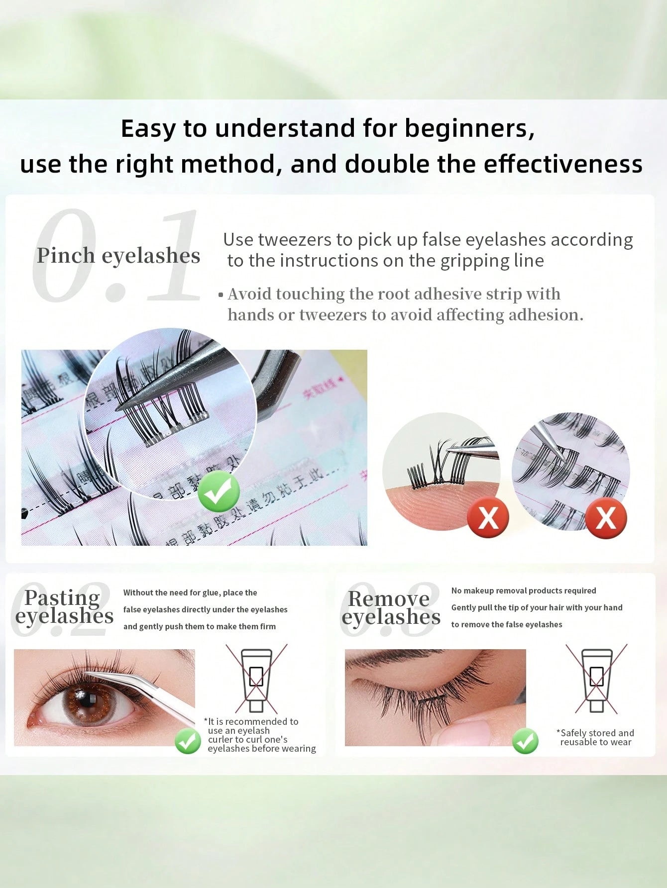 60 Bundles Artificial Mink Fur False Eyelashes, 3D Natural Effect, Easy To Apply, Reusable, Instantly Enlarges Eyes, Segmented Design Suitable For Multiple DIY Options, Create Personalized Big Eyes, S