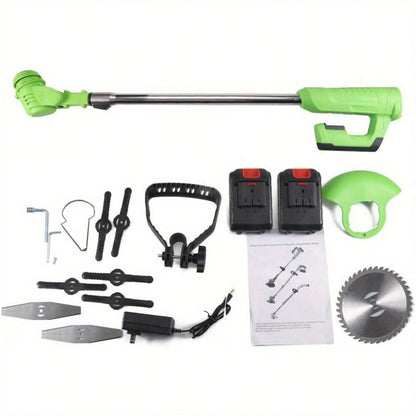 600W Cordless Wacker, Grass Trimmer, Comes With 2 Batteries, High Power Lawn Trimming Tool, Lightweight Wireless Cutter, Perfect For Lawn, Garden, Walkway Edging And Overgrown Grass Clearing