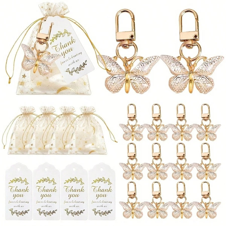 60pcs/20set Butterfly Keychain Gift Set Baby Shower Party Baby Shower Gifts For Guest Baby Shower Birthday Girl Party Favors For Kids Birthday Supplies Gender Reveal Party Supplies Baby Shower Decorat