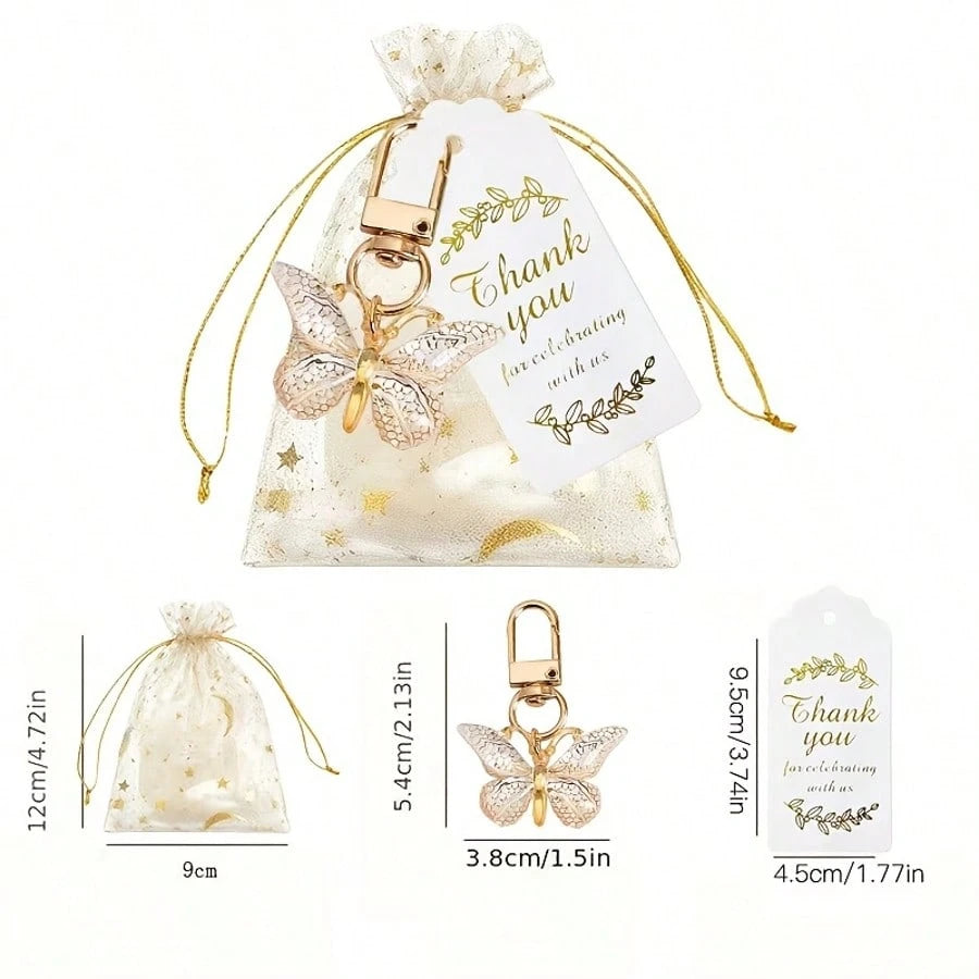 60pcs/20set Butterfly Keychain Gift Set Baby Shower Party Baby Shower Gifts For Guest Baby Shower Birthday Girl Party Favors For Kids Birthday Supplies Gender Reveal Party Supplies Baby Shower Decorat