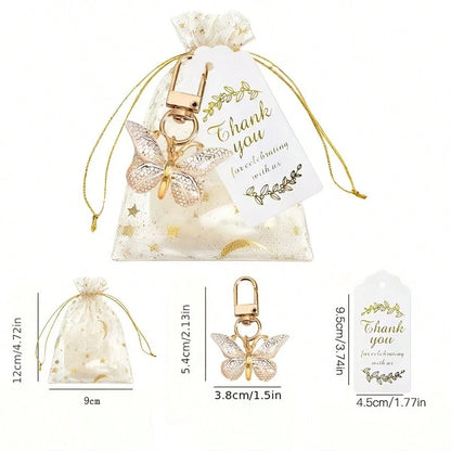 60pcs/20set Butterfly Keychain Gift Set Baby Shower Party Baby Shower Gifts For Guest Baby Shower Birthday Girl Party Favors For Kids Birthday Supplies Gender Reveal Party Supplies Baby Shower Decorat