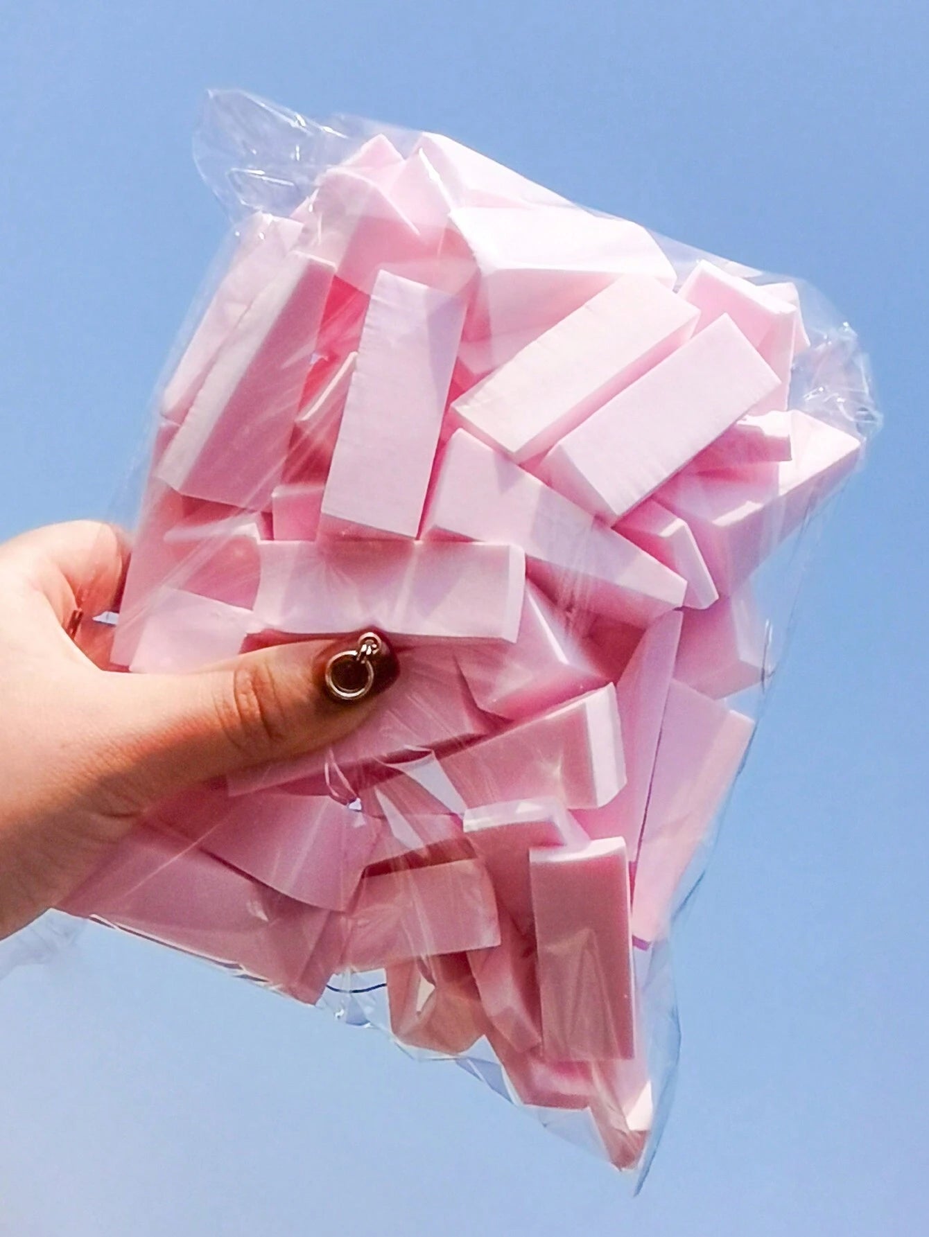 60pcs Cosmetics Wedge Shaped Applicator Sponge, Suitable For Foundation, Blush, Eyeshadow, Beauty Tool With Precise Edges, Easy Blending And Smoothing, Nail Buffer Sponge Included,Makeup,Cheap,Room De