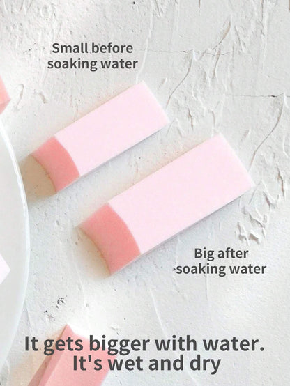 60pcs Cosmetics Wedge Shaped Applicator Sponge, Suitable For Foundation, Blush, Eyeshadow, Beauty Tool With Precise Edges, Easy Blending And Smoothing, Nail Buffer Sponge Included,Makeup,Cheap,Room De