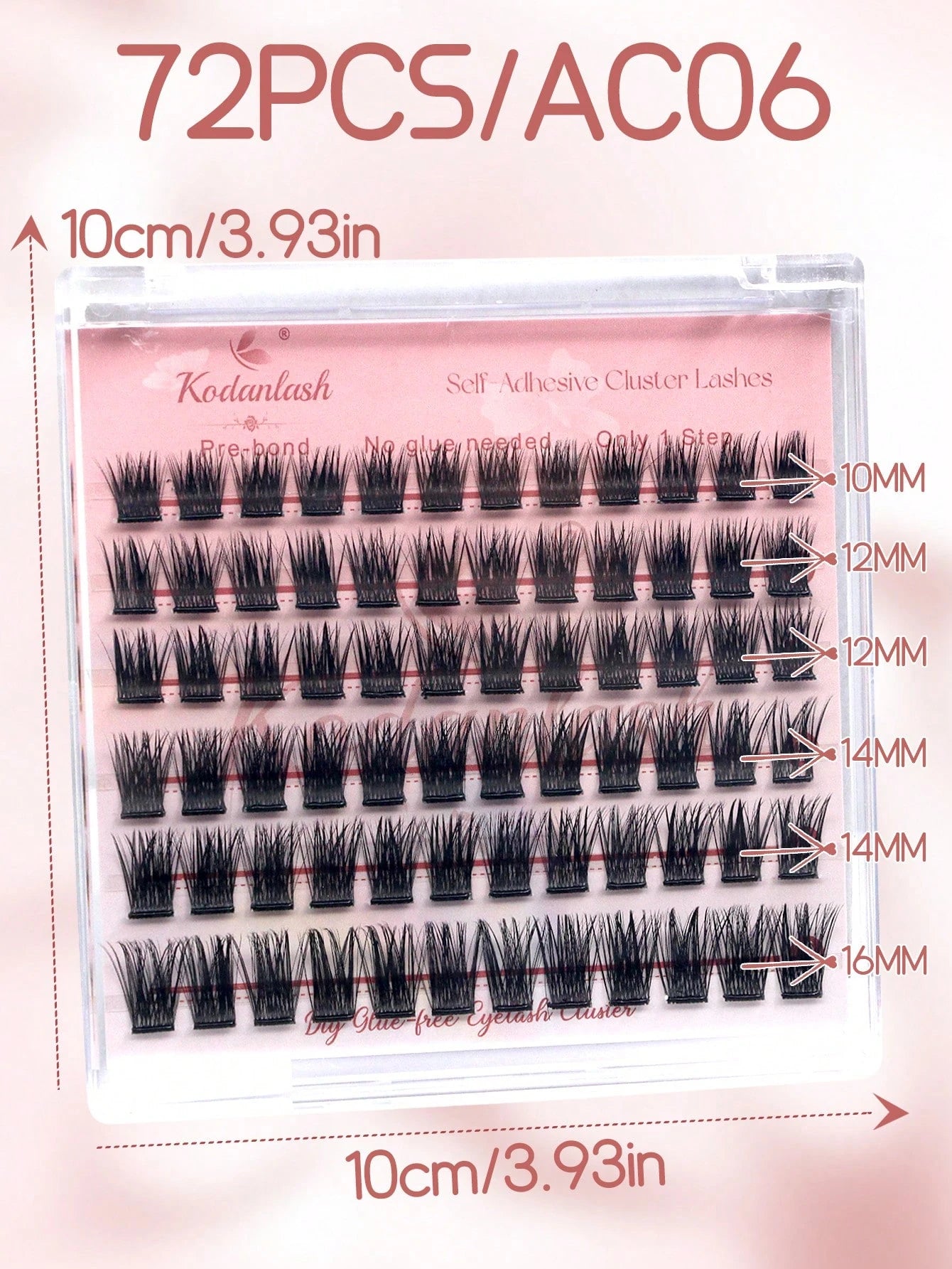 60pcs Self-Adhesive False Eyelashes, Press-On Lash Clusters, Natural Look, 10-16mm, No Glue Needed, Easy To Wear