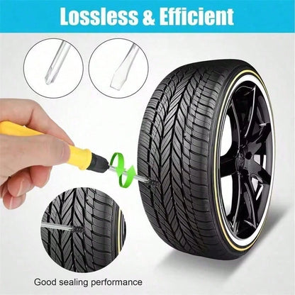 60PCS Tire Plug Kit, Tire Repair Rubber Nails, Vacuum Tyre Repair Screws Fast Repair Kit With A Box, Screwdriver, For Car Motorcycle Truck ATV Tire Puncture Repair