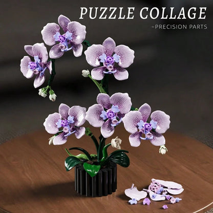 619pcs Flower Building Blocks Rose Bouquet Artificial Flower Arrangement, Indoor Decor DIY Ornament, Never Withered, Suitable For Romantic Bouquet, Home Office Decoration, Valentine's Day, New Year, B