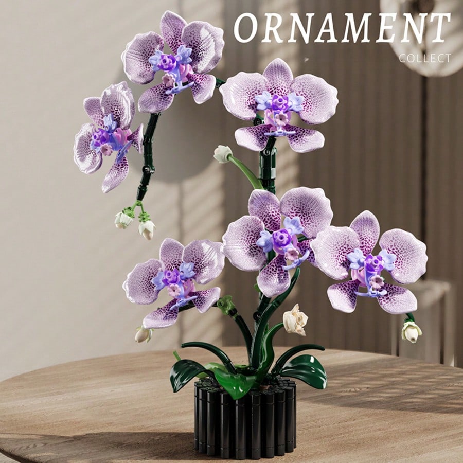619pcs Flower Building Blocks Rose Bouquet Artificial Flower Arrangement, Indoor Decor DIY Ornament, Never Withered, Suitable For Romantic Bouquet, Home Office Decoration, Valentine's Day, New Year, B