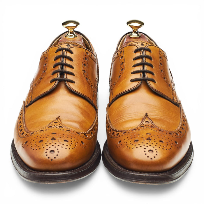 '67351' Tan Brown Leather Derby Brogues UK 9