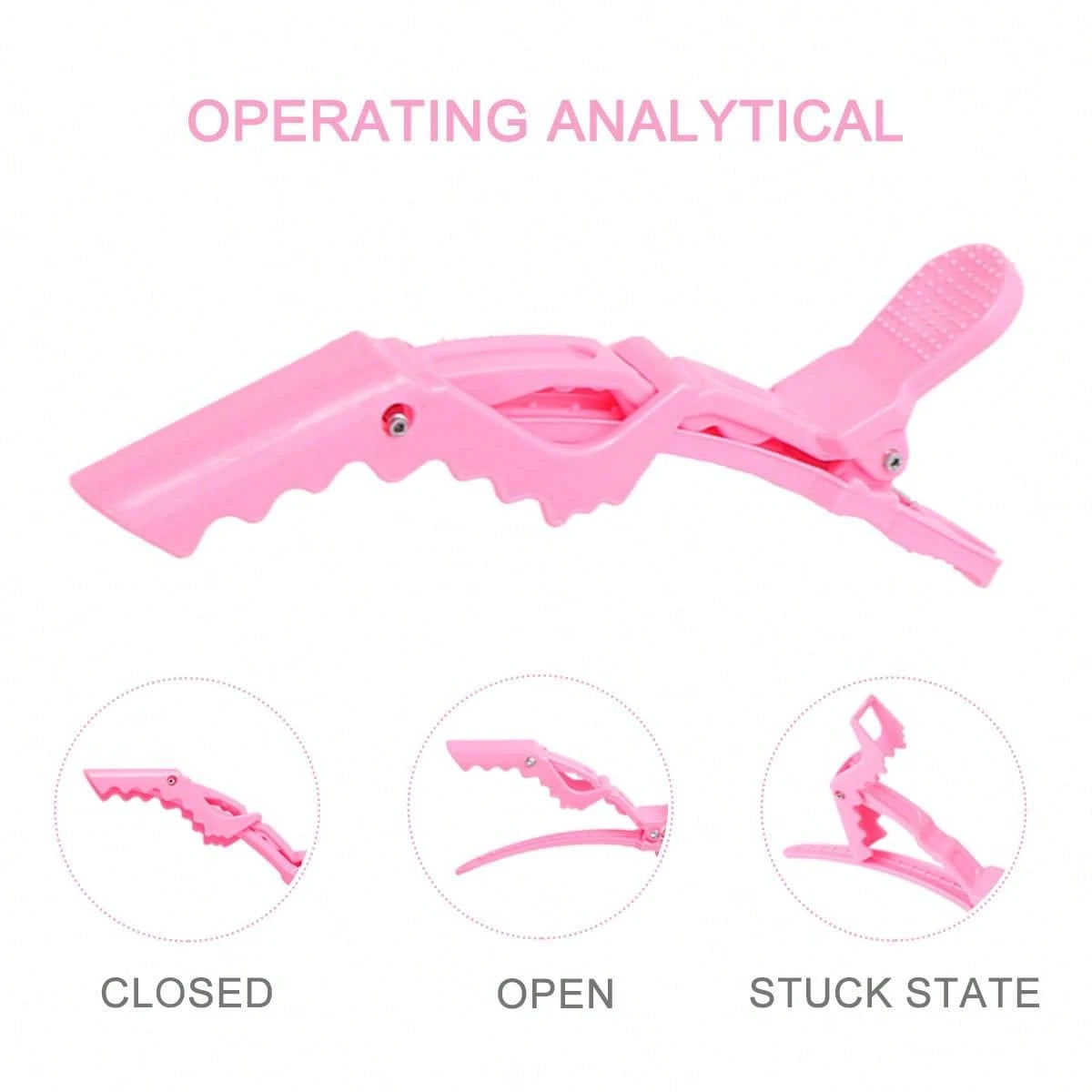 6pcs/12pcs Pink Crocodile Hair Clips, Plastic Crocodile Hair Clips, Seamless Bangs Clips, Duck Bill Crocodile Clips, Makeup Artist Positioning Clips, Hairstylist Sectioning Clips, Anti-Slip Crocodile