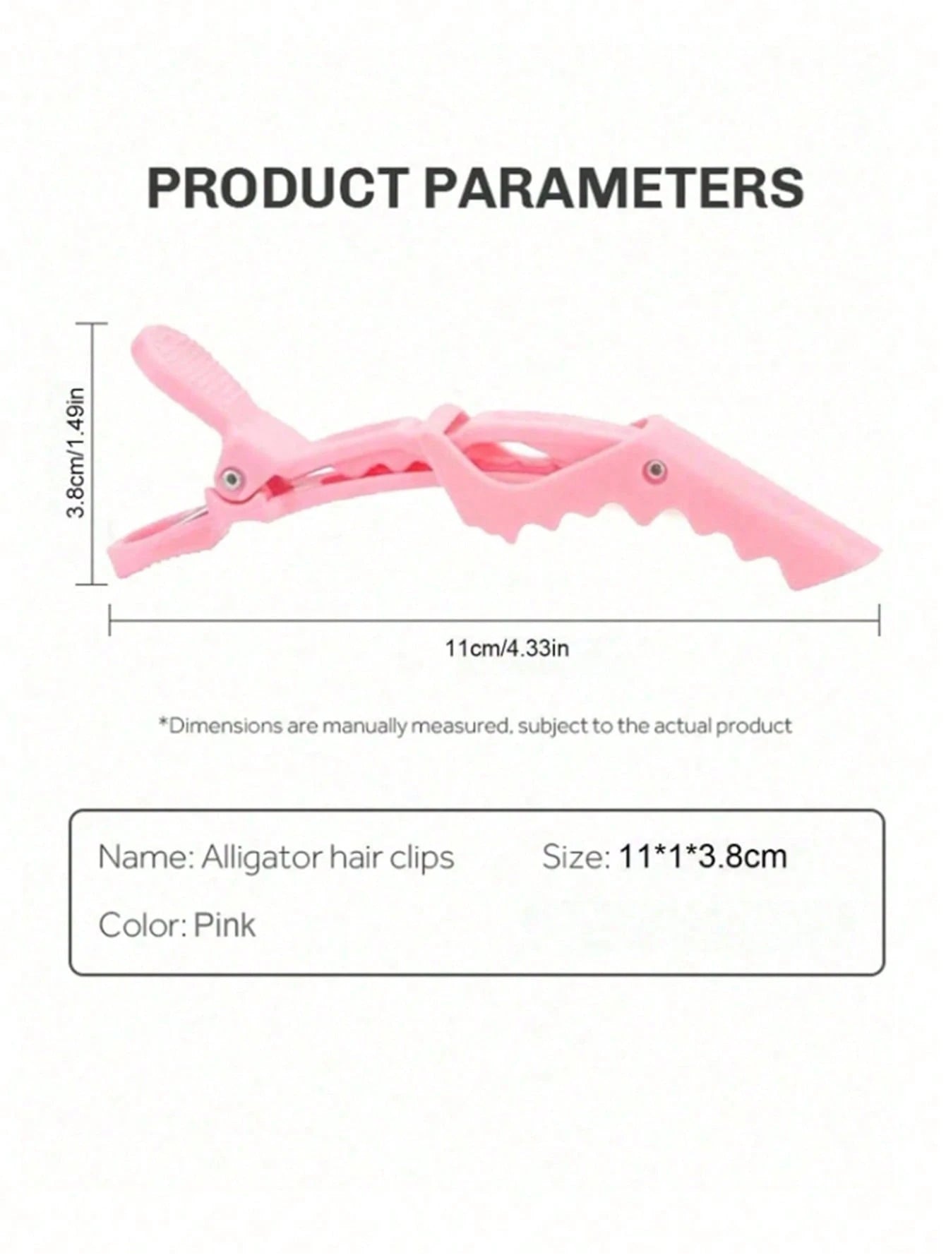 6pcs/12pcs Pink Crocodile Hair Clips, Plastic Crocodile Hair Clips, Seamless Bangs Clips, Duck Bill Crocodile Clips, Makeup Artist Positioning Clips, Hairstylist Sectioning Clips, Anti-Slip Crocodile