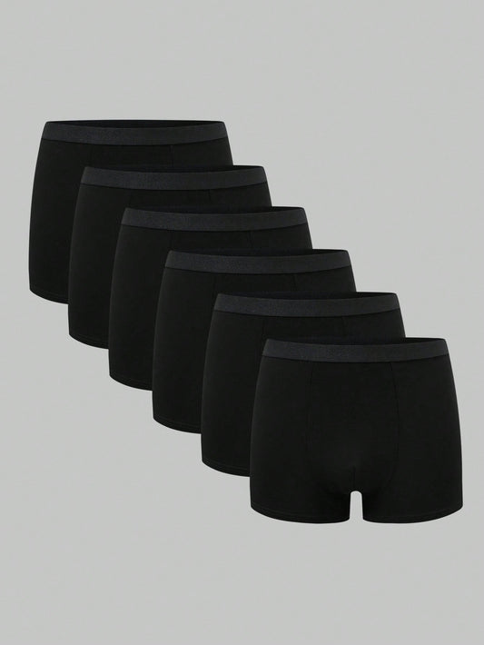 6pcs/Pack Teen Boy Minimalist Comfortable Elastic Waist Boxer Briefs