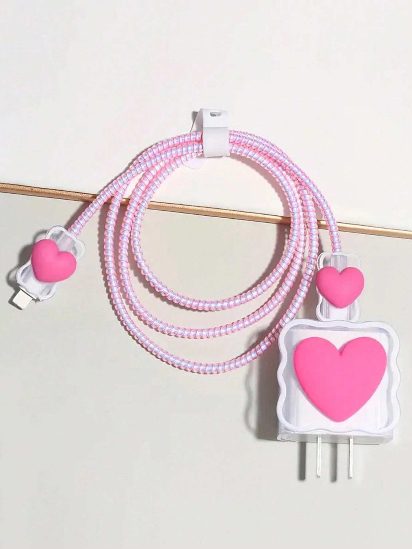 6pcs/Set EVA Cable Organizer Bag + 1.5m Heart-Shaped Winder + Reinforced Anti-Breakage TPU Charging Head Cover Compatible With IPhone 12/13/14 Models, 20W Fast Charging Data Cable