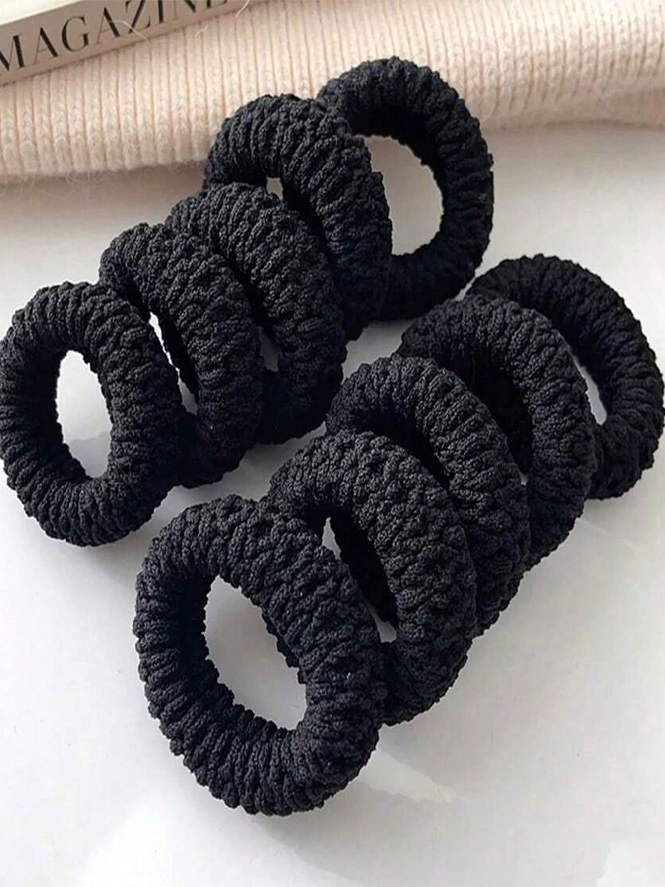 6pcs/Set High Elastic Thick Hair Ties, Upgraded Korean Style Women Durable Hair Bands, Won't Damage Hair, Suitable For Ponytail & Daily Hairstyles, Also Can Be Used As Bathroom Decor, Suitable For Aut