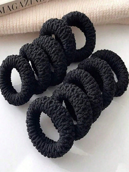 6pcs/Set High Elastic Thick Hair Ties, Upgraded Korean Style Women Durable Hair Bands, Won't Damage Hair, Suitable For Ponytail & Daily Hairstyles, Also Can Be Used As Bathroom Decor, Suitable For Aut