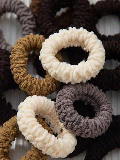 6pcs/Set High Elastic Thick Hair Ties, Upgraded Korean Style Women Durable Hair Bands, Won't Damage Hair, Suitable For Ponytail & Daily Hairstyles, Also Can Be Used As Bathroom Decor, Suitable For Aut