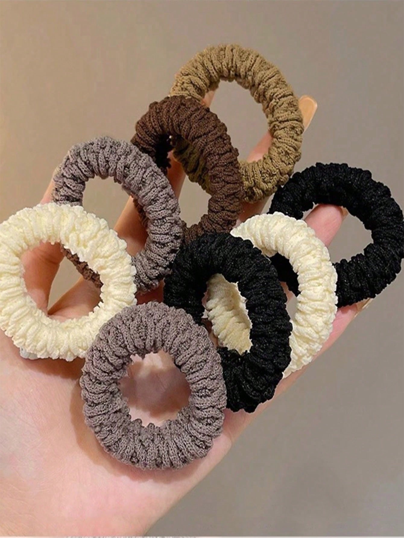 6pcs/Set High Elastic Thick Hair Ties, Upgraded Korean Style Women Durable Hair Bands, Won't Damage Hair, Suitable For Ponytail & Daily Hairstyles, Also Can Be Used As Bathroom Decor, Suitable For Aut