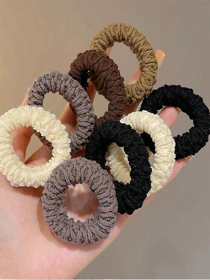 6pcs/Set High Elastic Thick Hair Ties, Upgraded Korean Style Women Durable Hair Bands, Won't Damage Hair, Suitable For Ponytail & Daily Hairstyles, Also Can Be Used As Bathroom Decor, Suitable For Aut